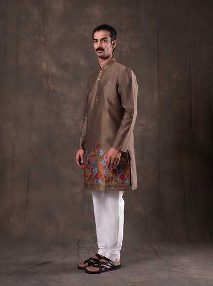 Brown Printed Kurta Pajama | Virasana
