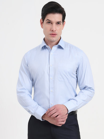 Sky Blue Solid Regular Fit Formal Shirt | JadeBlue