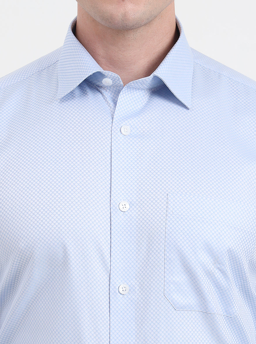 Sky Blue Solid Regular Fit Formal Shirt | JadeBlue