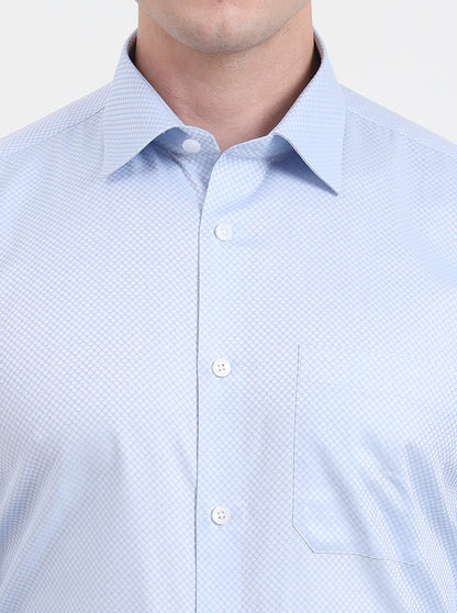 Sky Blue Solid Regular Fit Formal Shirt | JadeBlue