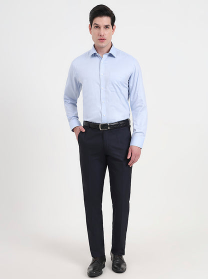 Sky Blue Solid Regular Fit Formal Shirt | JadeBlue