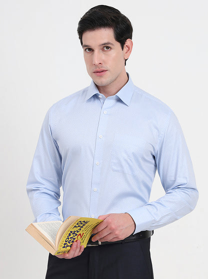 Sky Blue Solid Regular Fit Formal Shirt | JadeBlue