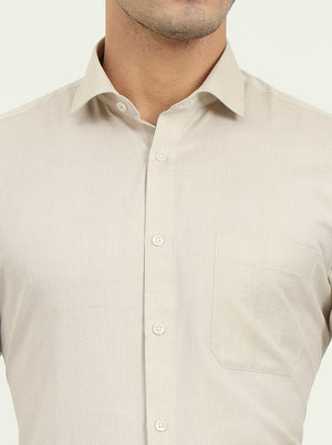 Fawn Solid Slim Fit Formal Shirt | Greenfibre