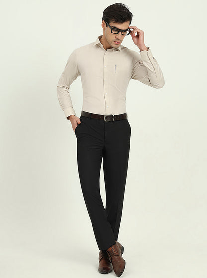 Fawn Solid Slim Fit Formal Shirt | Greenfibre
