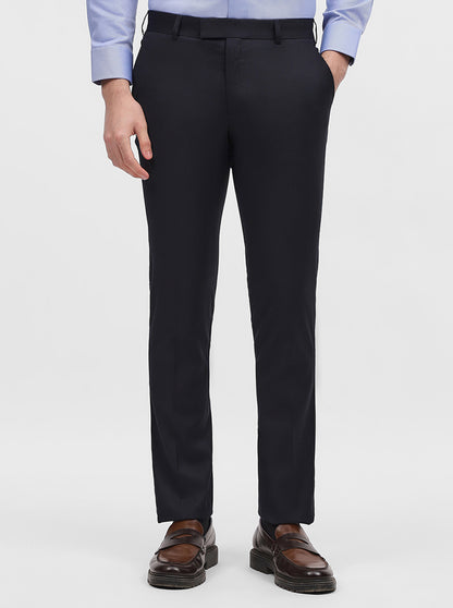 Navy Blue Solid Super Slim Fit Formal Trouser | JadeBlue Youth