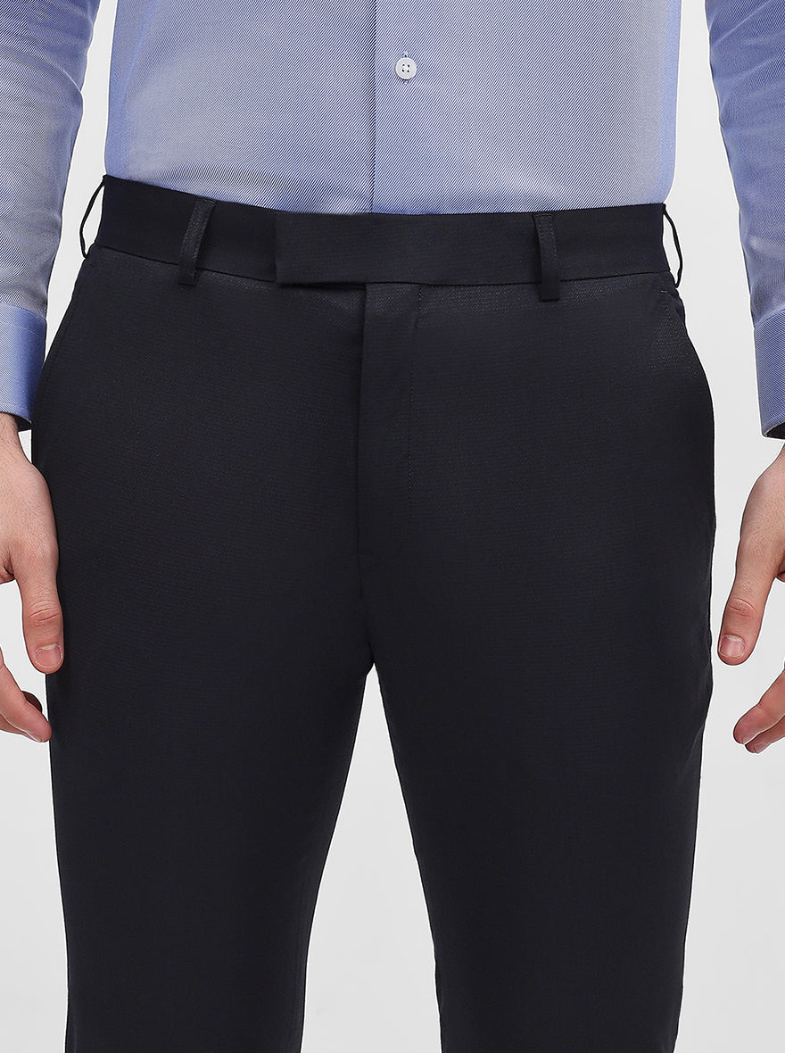 Navy Blue Solid Super Slim Fit Formal Trouser | JadeBlue Youth