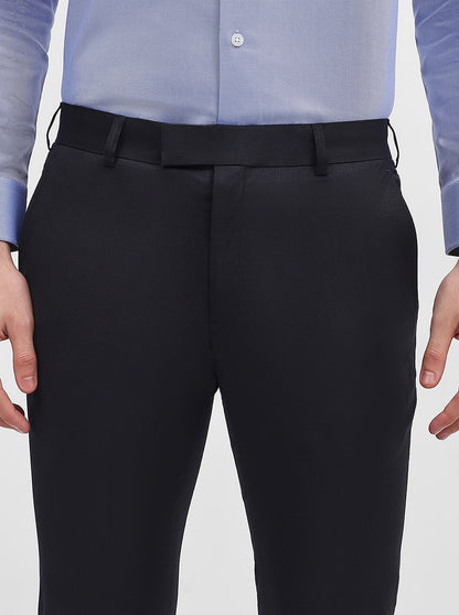 Navy Blue Solid Super Slim Fit Formal Trouser | JadeBlue Youth