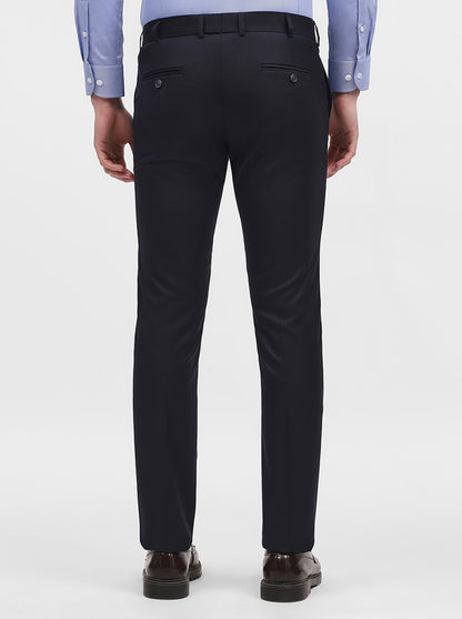 Navy Blue Solid Super Slim Fit Formal Trouser | JadeBlue Youth
