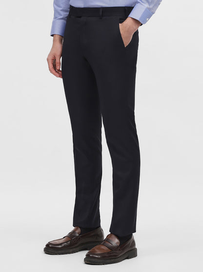 Navy Blue Solid Super Slim Fit Formal Trouser | JadeBlue Youth