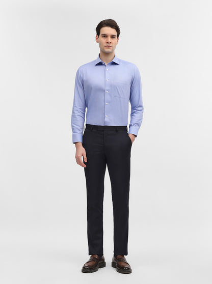 Navy Blue Solid Super Slim Fit Formal Trouser | JadeBlue Youth