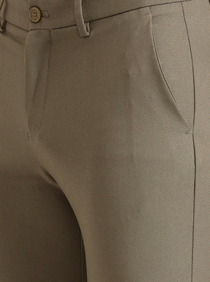 Khaki Solid Venice Fit Casual Trouser | JadeBlue