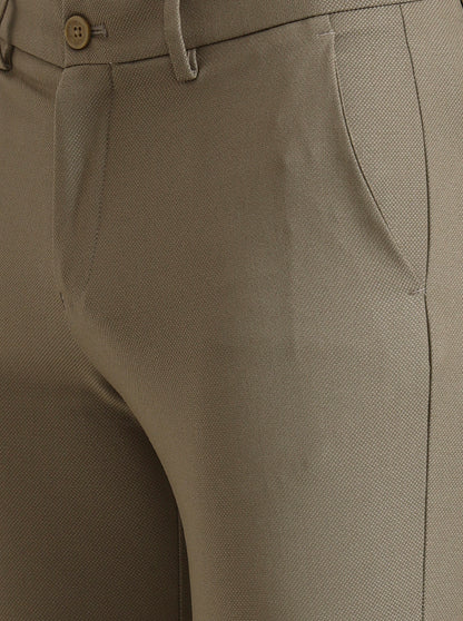 Khaki Solid Venice Fit Casual Trouser | JadeBlue