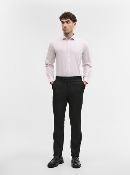 Black Solid Slim Fit Formal Trouser | Greenfibre