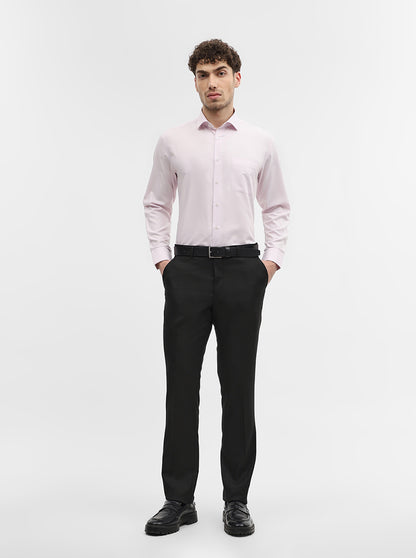 Black Solid Slim Fit Formal Trouser | Greenfibre