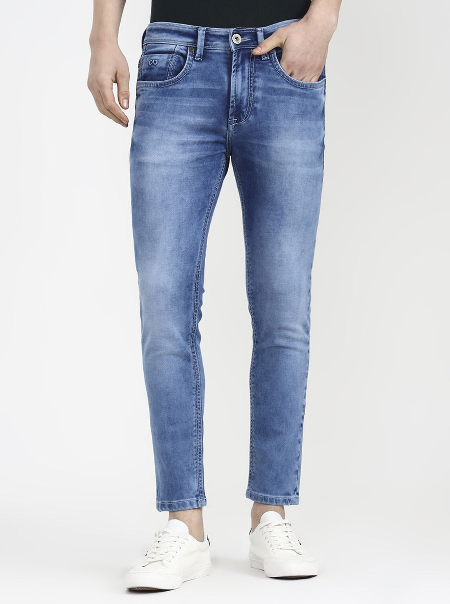 Light Indigo Blue Solid Rider Fit Jeans | JadeBlue