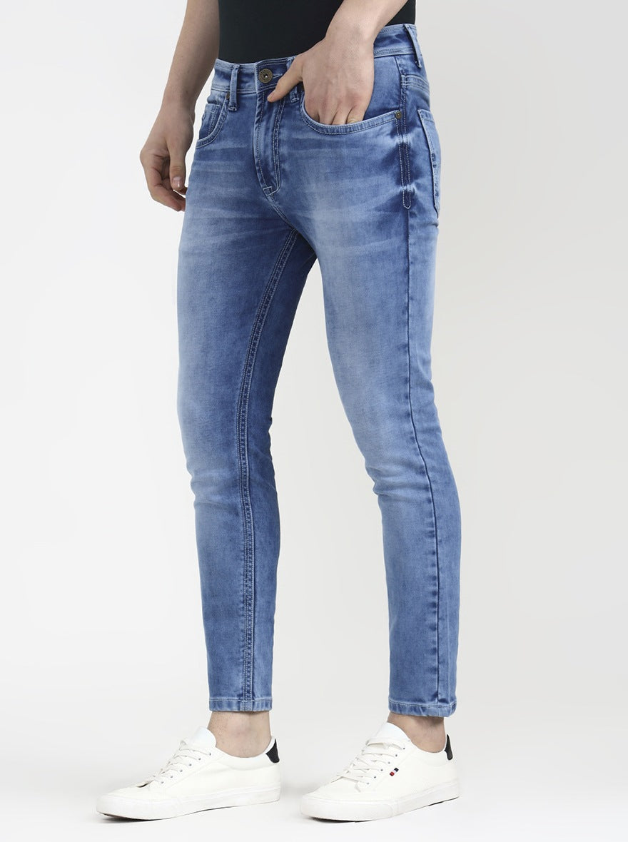 Light Indigo Blue Solid Rider Fit Jeans | JadeBlue