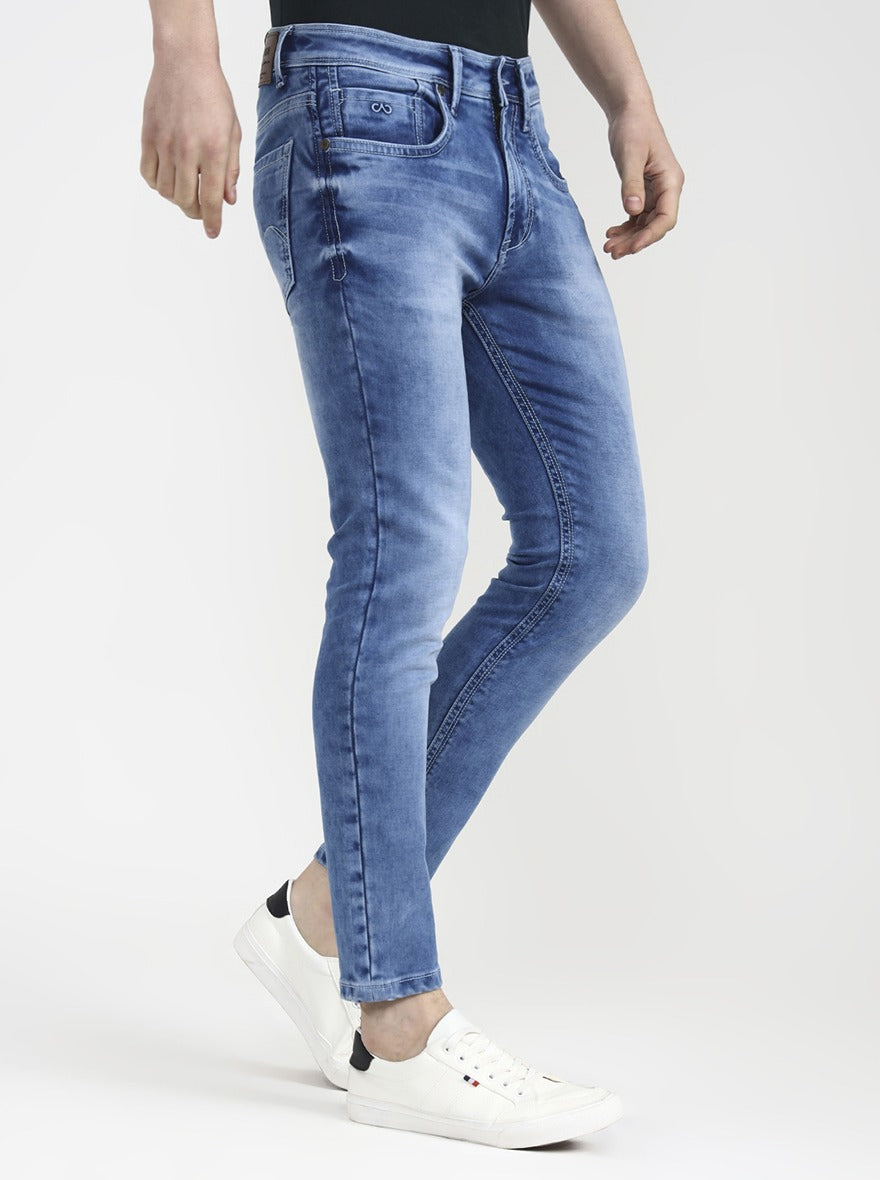 Light Indigo Blue Solid Rider Fit Jeans | JadeBlue