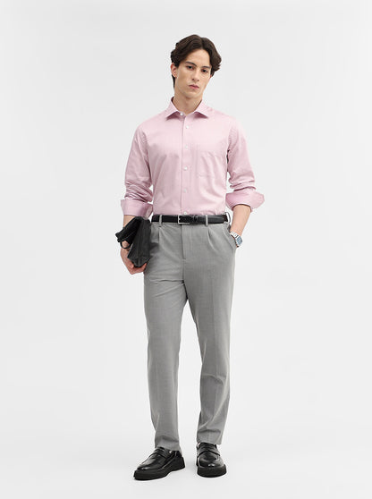 Pink Checked Slim Fit Formal Shirt | JadeBlue Super Luxe
