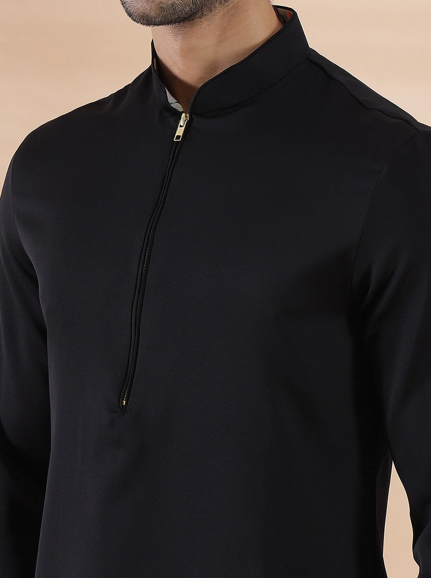 Black Solid Kurta | The Kurta Company