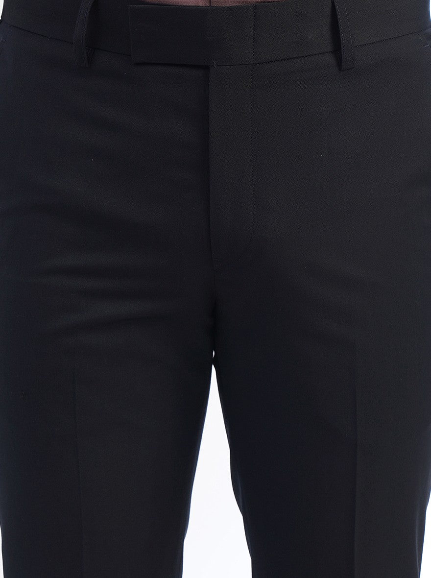 Navy Blue Solid Slim Fit Formal Trouser | Metal