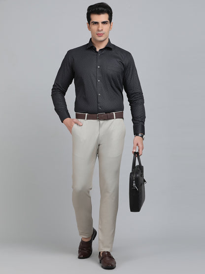 Black Printed Slim Fit Party Wear Shirt | Greenfibre