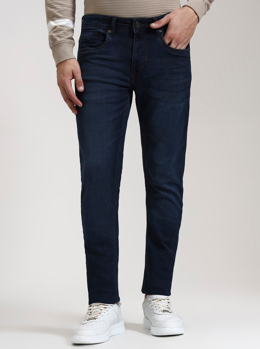 Dark Blue Washed Slim Fit Jeans | JadeBlue