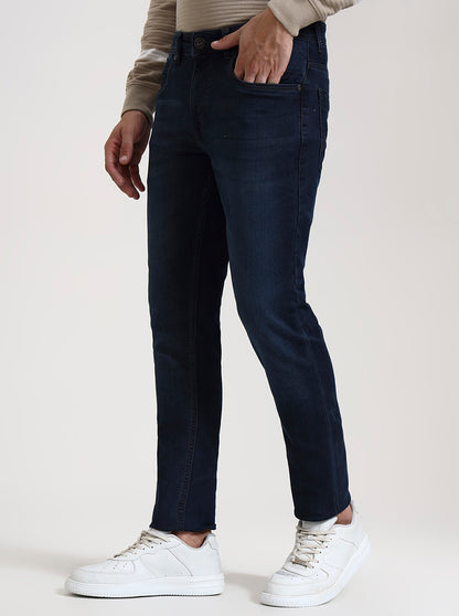 Dark Blue Washed Slim Fit Jeans | JadeBlue