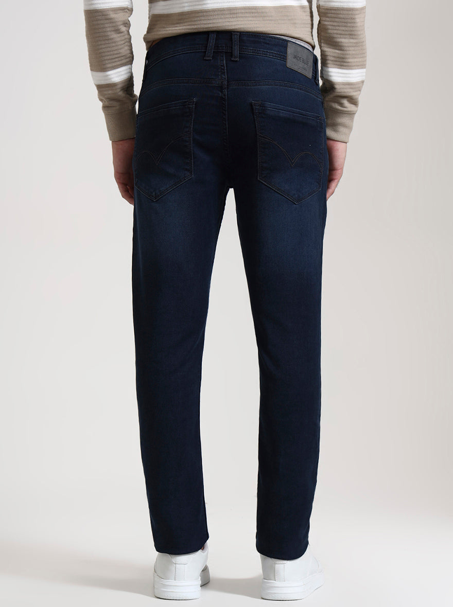 Dark Blue Washed Slim Fit Jeans | JadeBlue