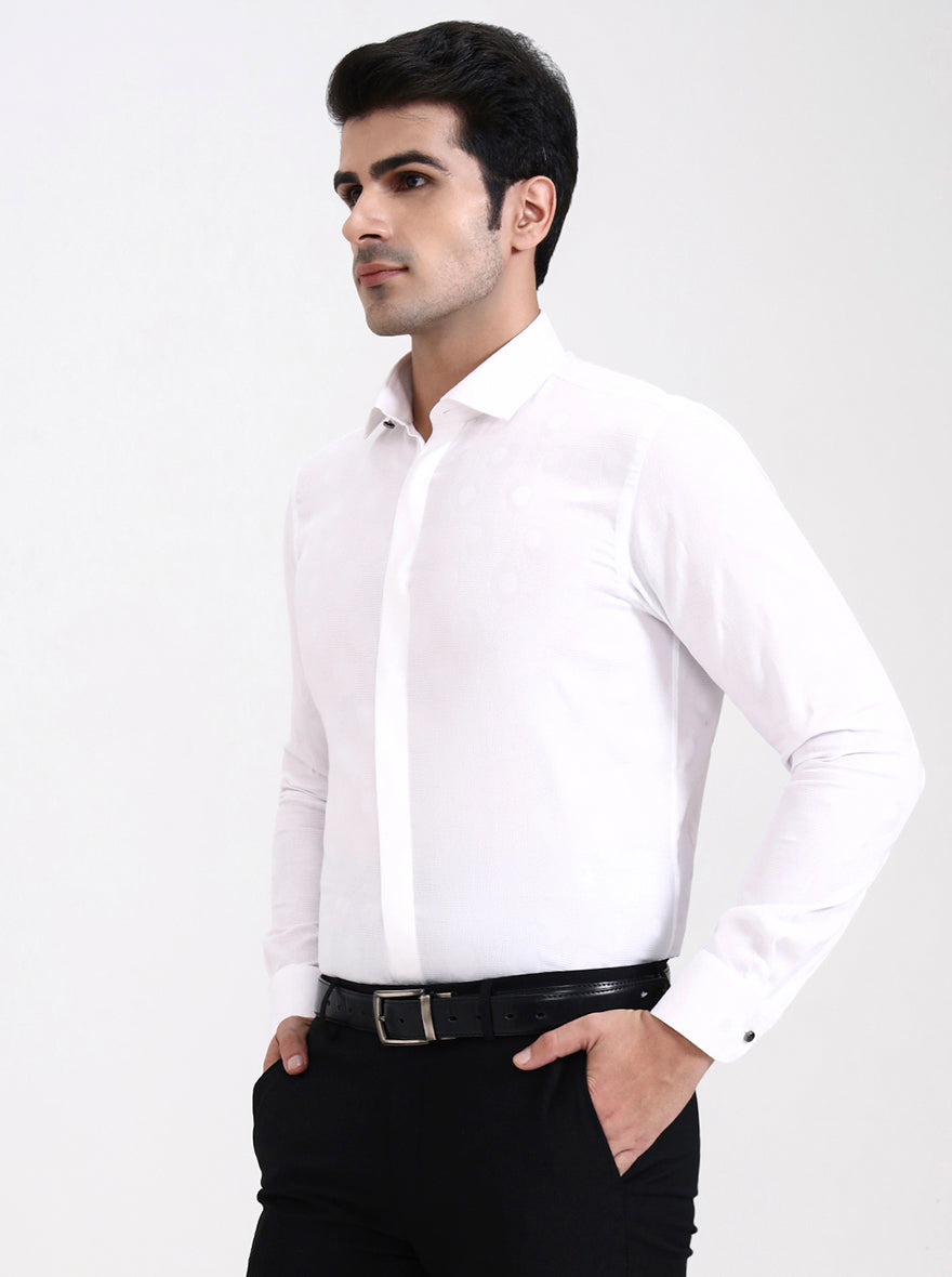 White Solid Slim Fit Party Wear Shirt | Wyre