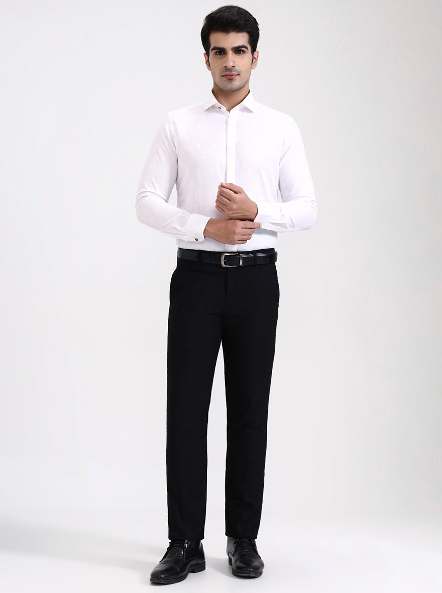 White Solid Slim Fit Party Wear Shirt | Wyre