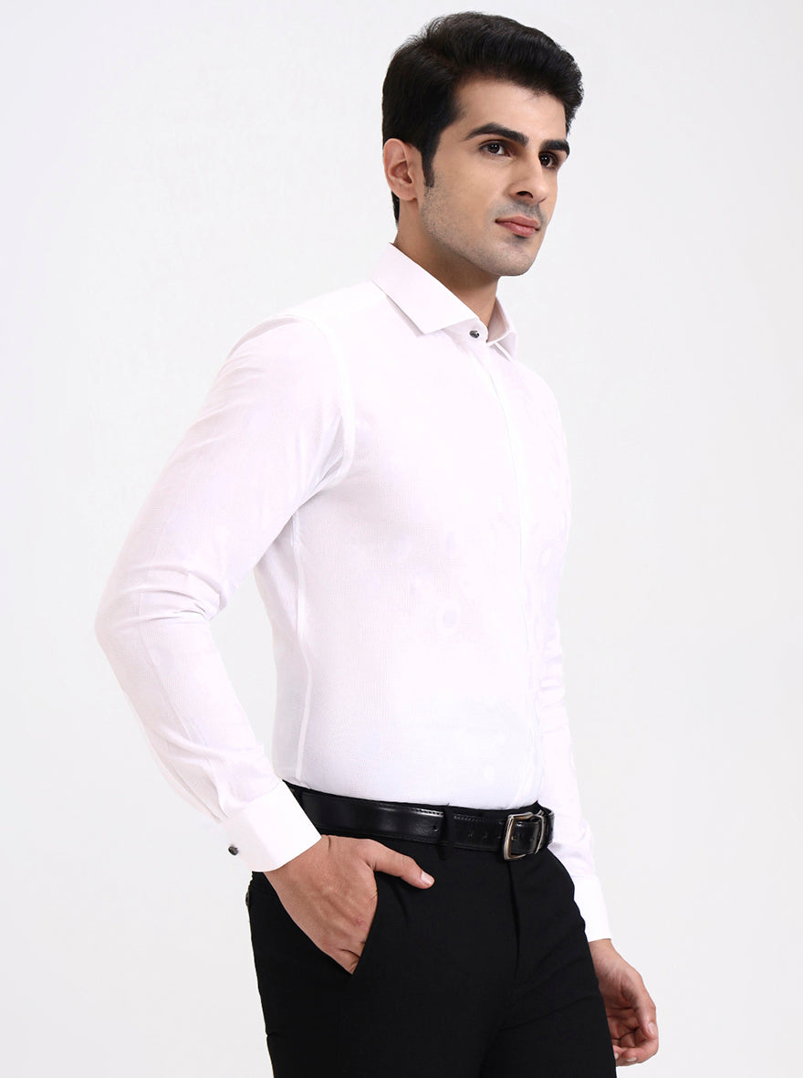 White Solid Slim Fit Party Wear Shirt | Wyre
