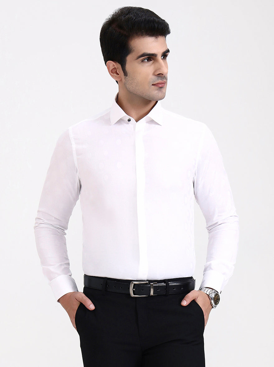 White Solid Slim Fit Party Wear Shirt | Wyre