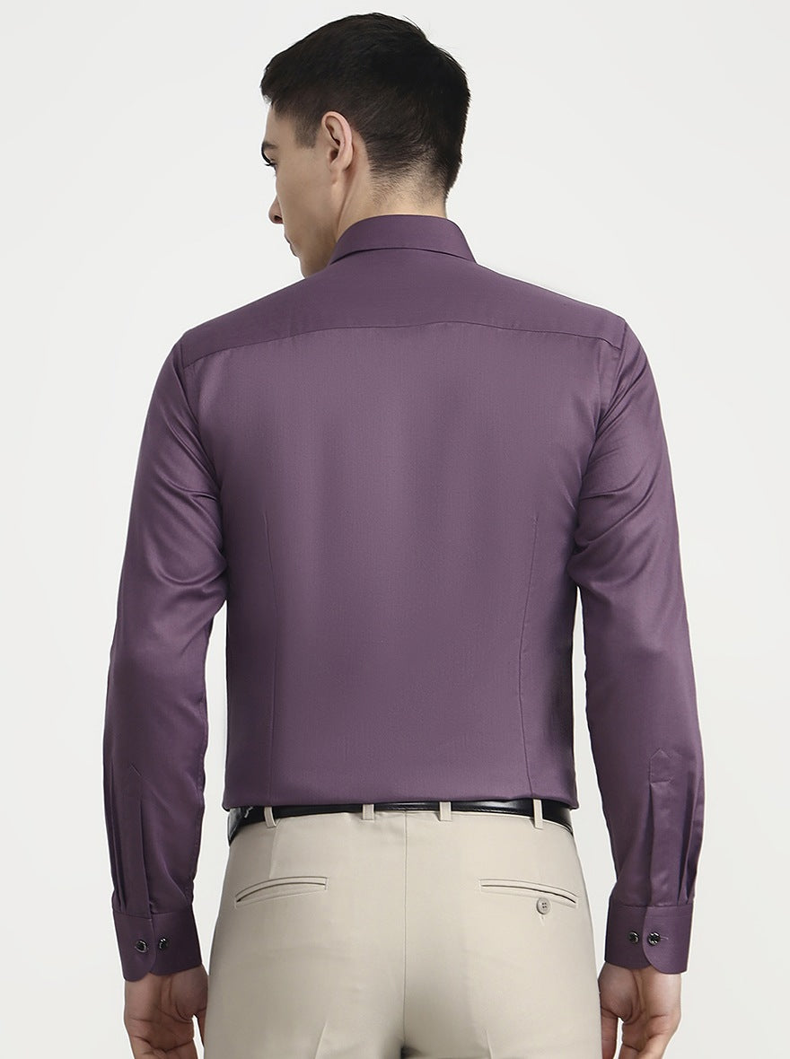 Violet Purple Solid Slim Fit Party Wear Shirt | Wyre