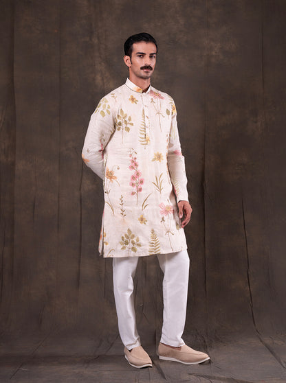 Onion Pink Embroidered  Kurta Pajama | Virasana