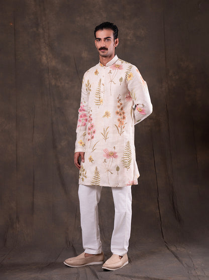 Onion Pink Embroidered  Kurta Pajama | Virasana