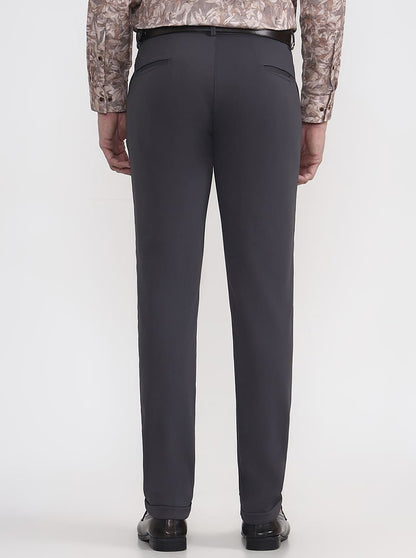 Grey Solid Slim Fit Club Wear Trouser | JB Studio