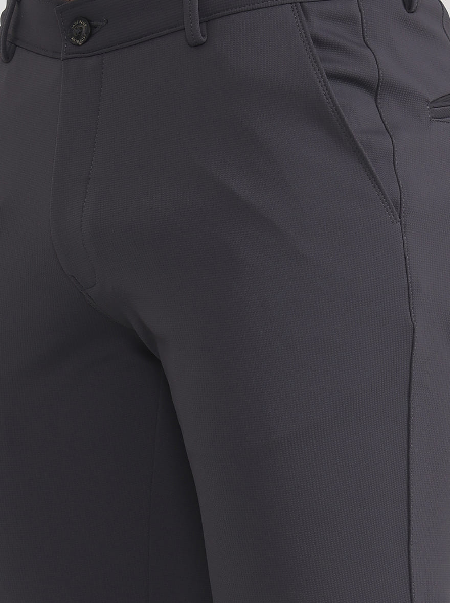 Grey Solid Slim Fit Club Wear Trouser | JB Studio