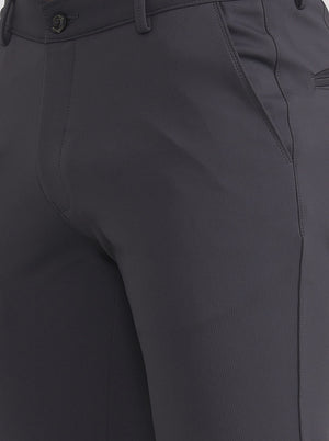 Grey Solid Slim Fit Club Wear Trouser | JB Studio