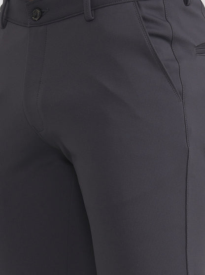 Grey Solid Slim Fit Club Wear Trouser | JB Studio