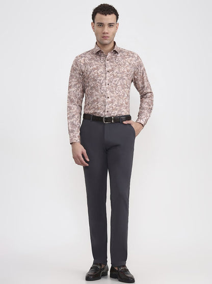 Grey Solid Slim Fit Club Wear Trouser | JB Studio