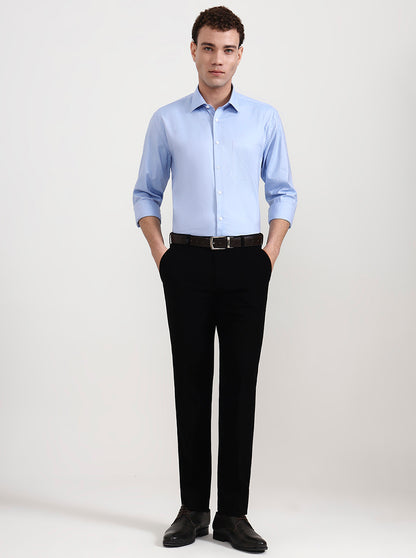 Sky Blue Solid Regular Fit Formal Shirt | JadeBlue