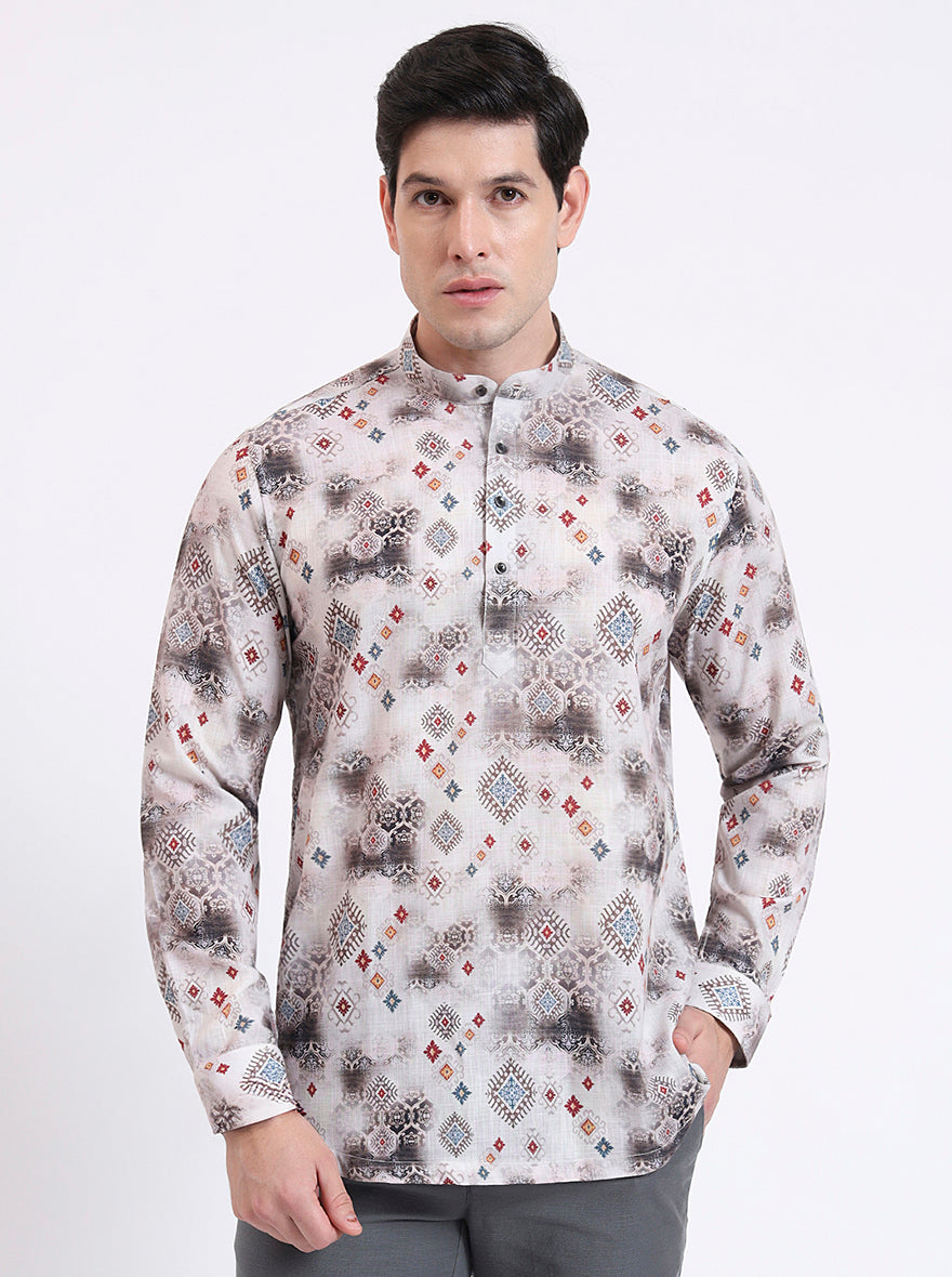 Natural Printed Slim Fit Party Wear Kurta | Wyre