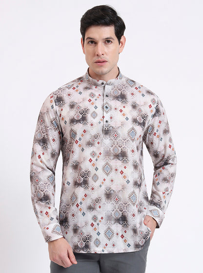 Natural Printed Slim Fit Party Wear Kurta | Wyre