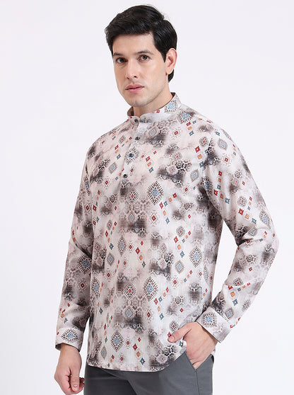 Natural Printed Slim Fit Party Wear Kurta | Wyre