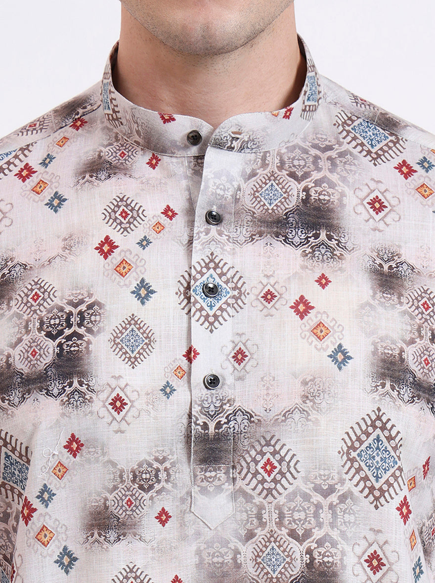 Natural Printed Slim Fit Party Wear Kurta | Wyre