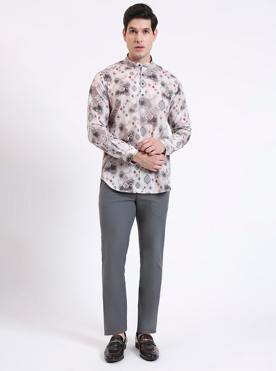 Natural Printed Slim Fit Party Wear Kurta | Wyre