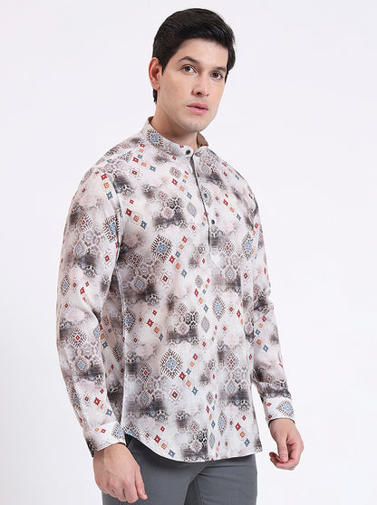 Natural Printed Slim Fit Party Wear Kurta | Wyre