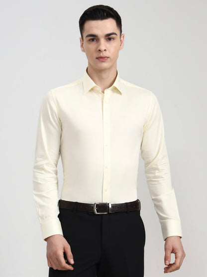 Lemon Solid Slim Fit Party Wear Shirt | Wyre