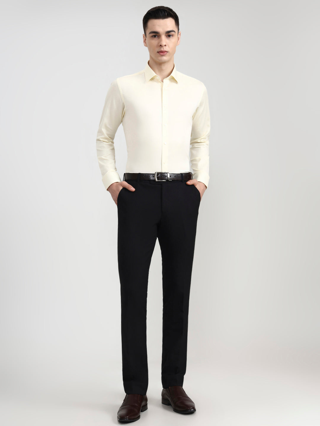 Lemon Solid Slim Fit Party Wear Shirt | Wyre