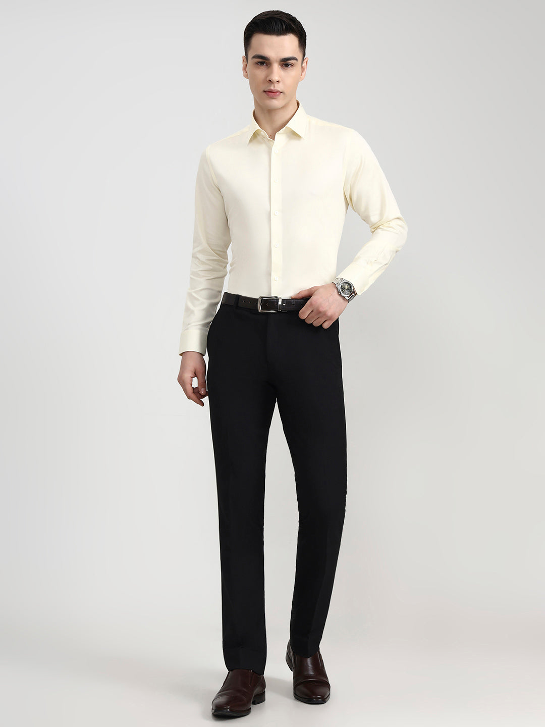 Lemon Solid Slim Fit Party Wear Shirt | Wyre